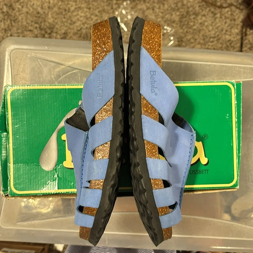 Women's Blue Slide Sandals - Comfortable Casual Slip-On